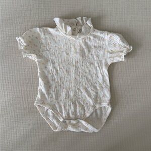 Zara Floral Baby Bodysuit with Ruffle Collar